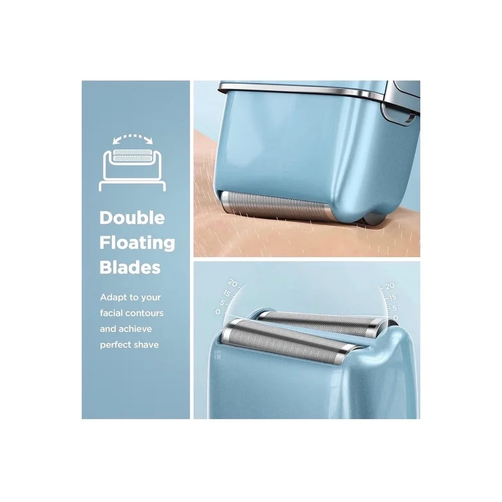 Men's Electric Shaver Blue‎ Portable Reciprocating Shaver USB Charging
